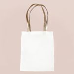 Gold Handle White Tote Bags